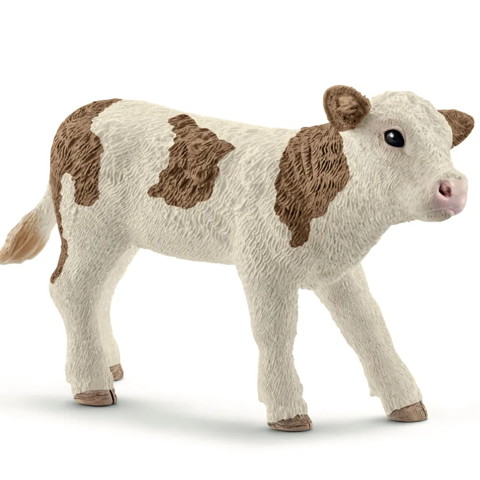 Schleich 13802 ruskea/valkoinen vasikka