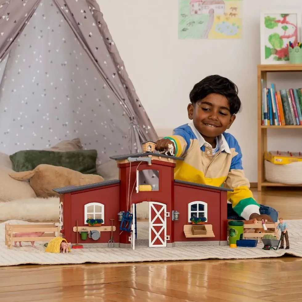 Schleich 42606 suuri Navetta eläimineen ja hoitajineen - Pakkaus viallinen!