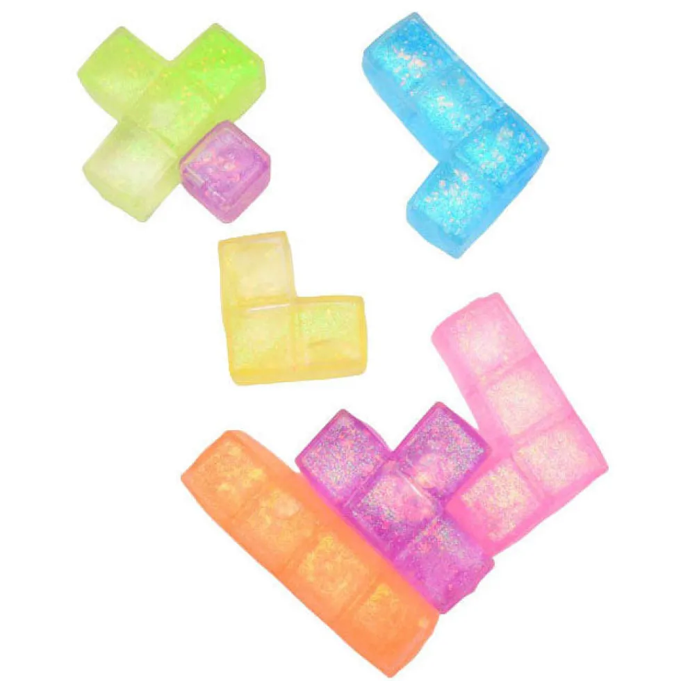 Slow rise Glitter Cubes puristelu fidget lelu, 7 osaa