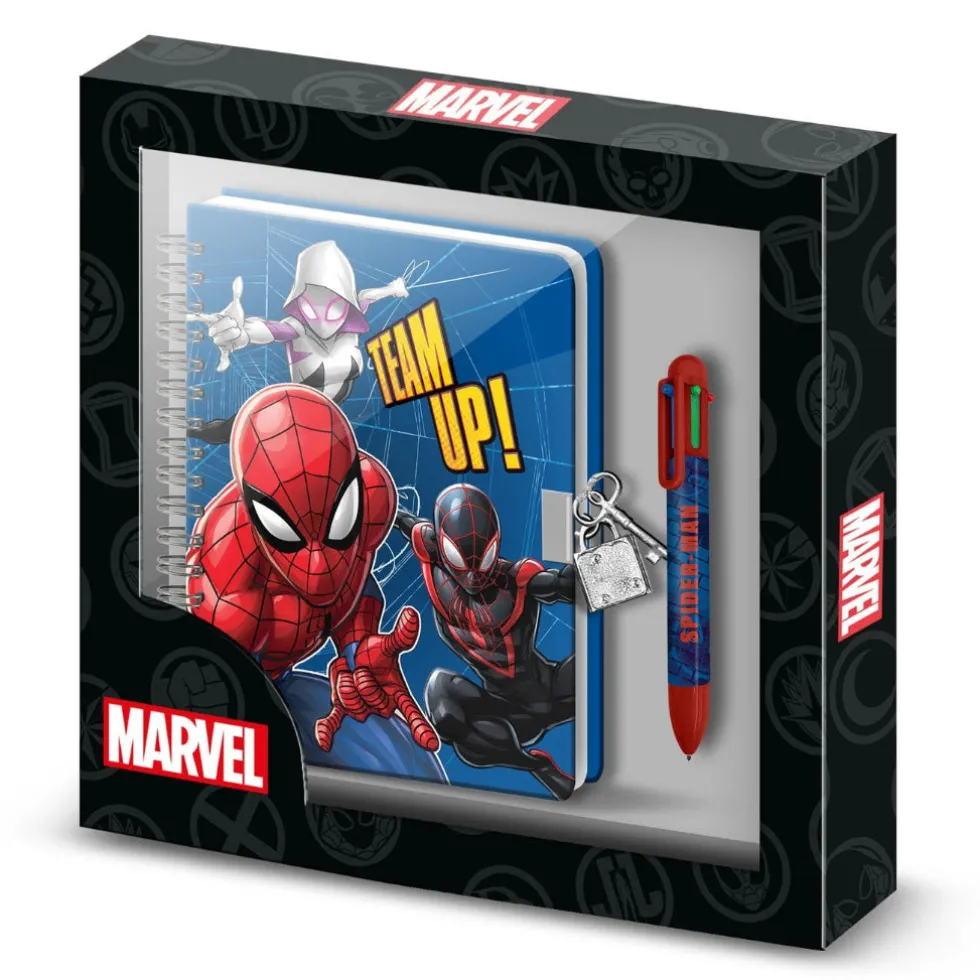 Spiderman lukollinen Päiväkirja ja 6-väri kynä