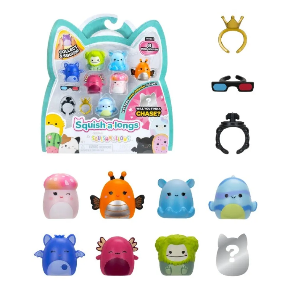 Squish-a-longs 2,5cm hahmo 8kpl pakkaus