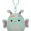 Squishmallows Reina perhonen Clip on maskotti - 9cm
