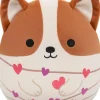 Squishmallows Valentine Reginald Corgi koira pehmolelu 19cm