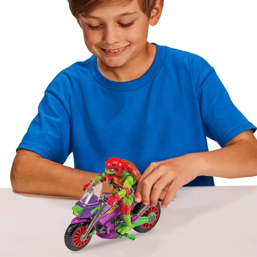 Teenage Mutant Ninja Turtles Dragon moottoripyörä ja Raphael