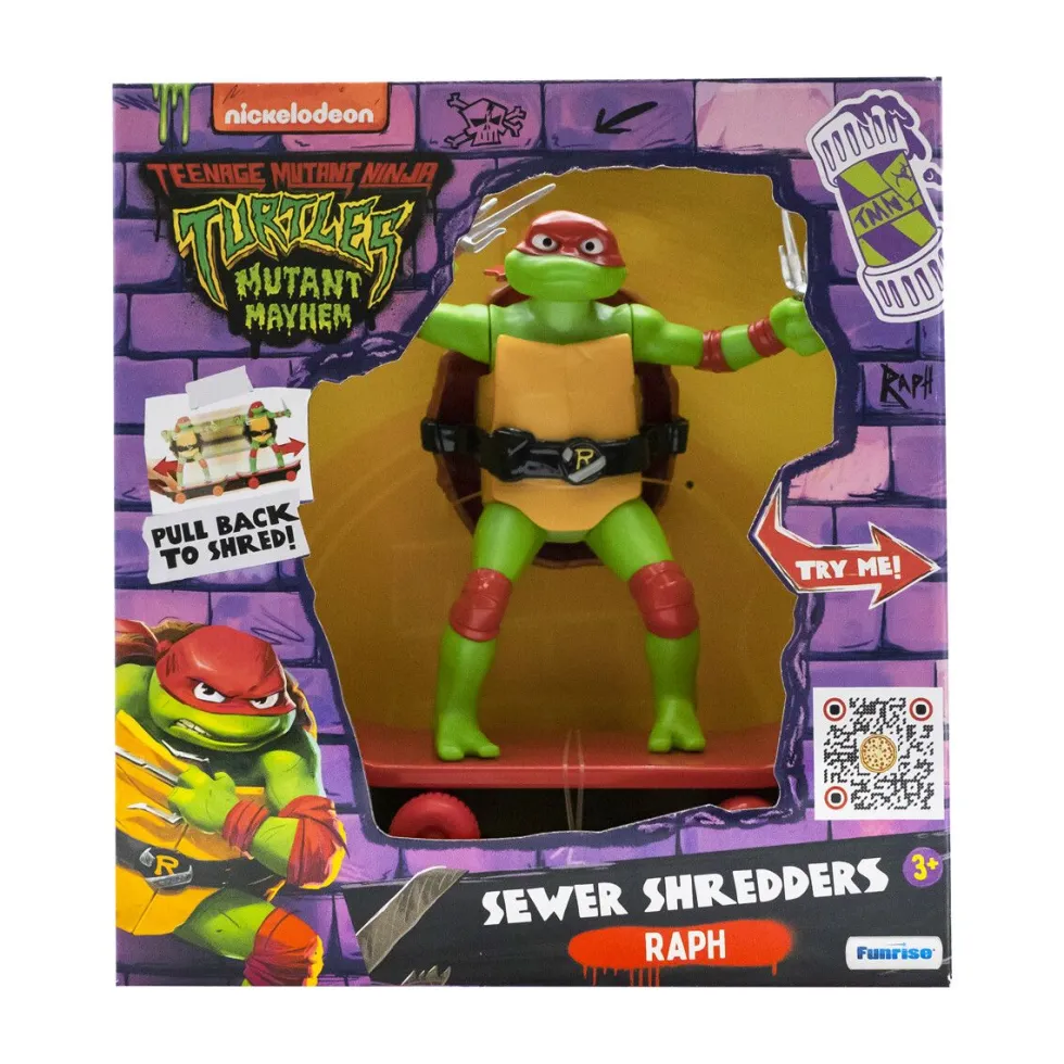 Turtles Sewer Shredders skeittaava Raphael figuuri