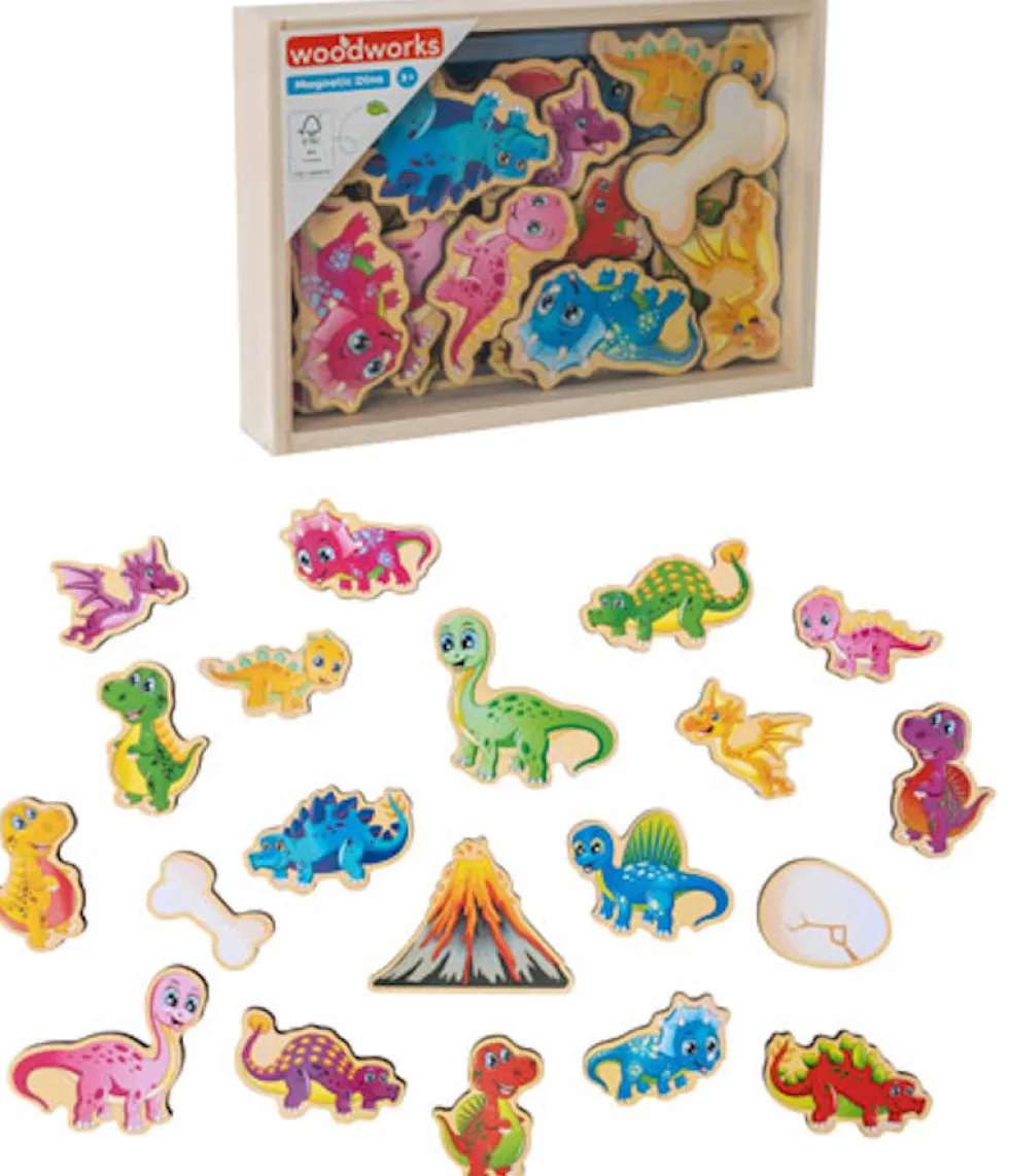 Woodworks puiset Dinosaurus magneetit